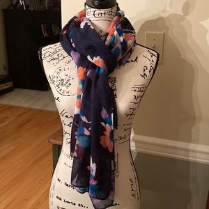 The Limited navy floral print oblong scarf